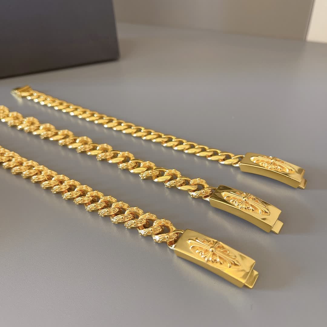 Chrome Hearts Gold-Plated Chain Bracelets